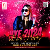New year party flyer Instagram Post template