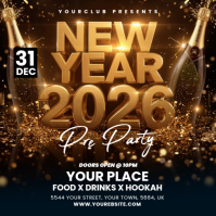New Year Party Flyer Instagram Post template