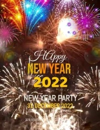 New year party flyer Løbeseddel (US Letter) template