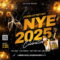 New year party flyer Message Instagram template