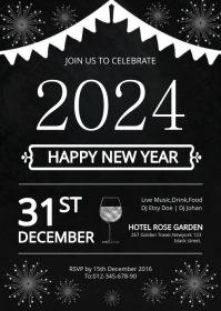 New Year Party Flyer A6 template