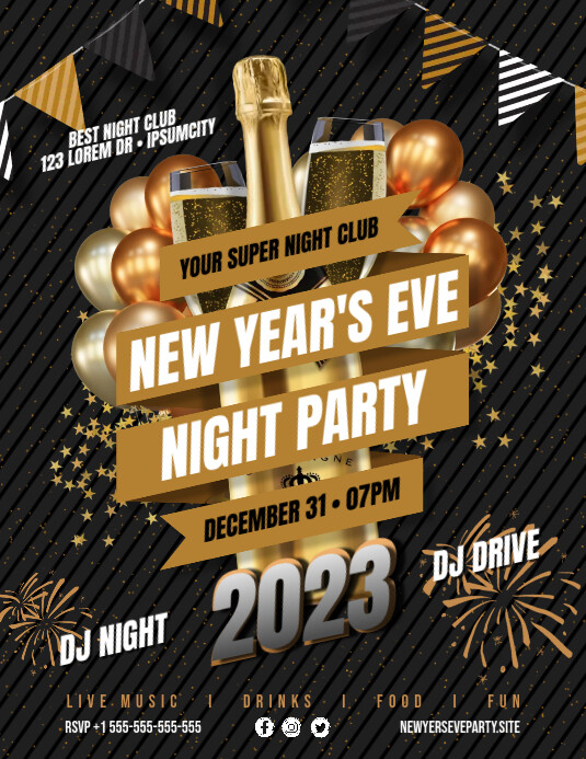 New Year Party flyer Template PosterMyWall
