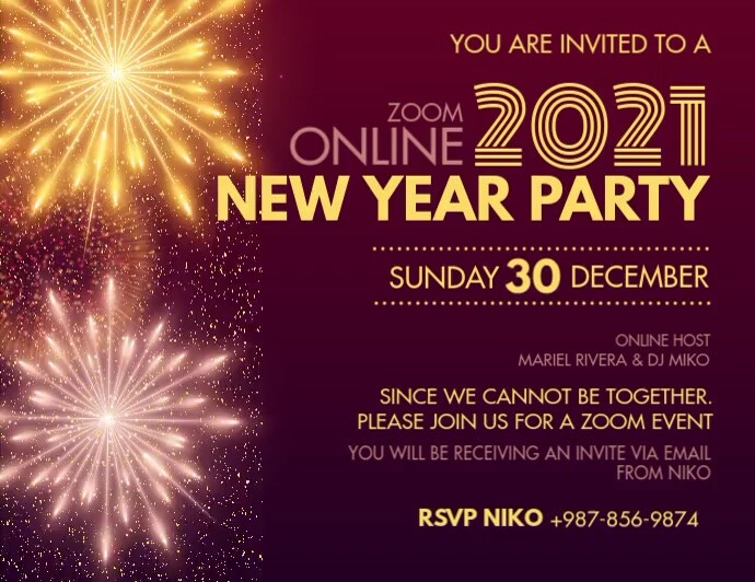 New Year Party Invitation Banner Template PosterMyWall