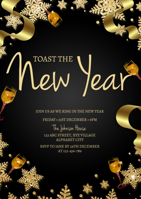 New Year Party Invitation Template PosterMyWall New Year Party Invitation Template PosterMyWall