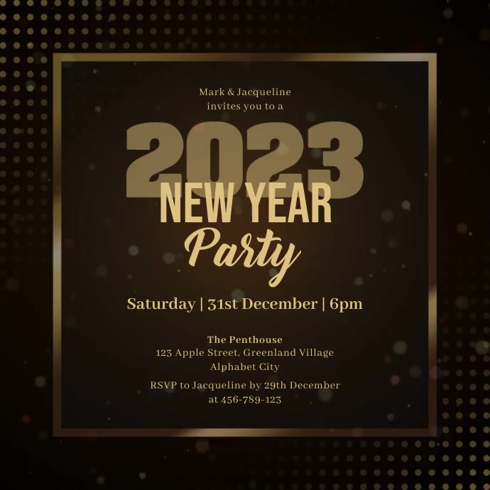 New Year Party Invitation Instagram Post template