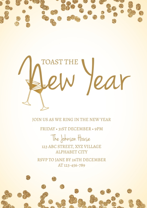 New Year Party Invitation Template PosterMyWall New Year Party Invitation Template PosterMyWall