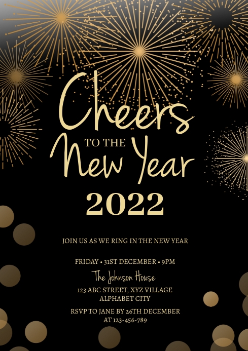 New Year Party Invitation Template PosterMyWall New Year Party Invitation Template PosterMyWall