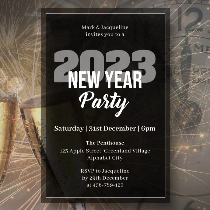 Copy of New Year Party Invitation | PosterMyWall