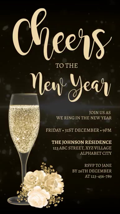 New Year Party Invitation Template PosterMyWall New Year Party Invitation Template PosterMyWall