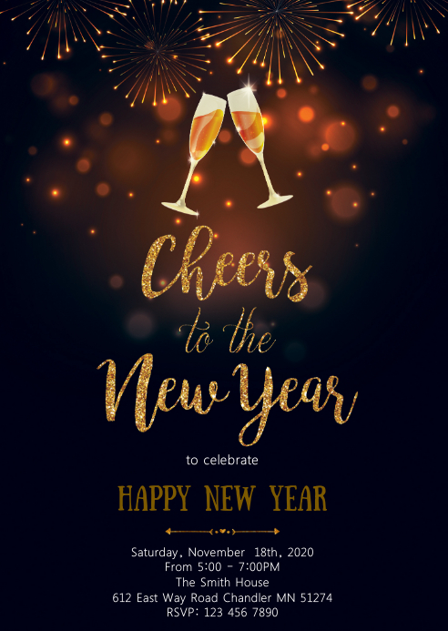 New Year party invitation Template PosterMyWall New Year party invitation Template PosterMyWall