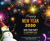 New Year Party Medium Rectangle template