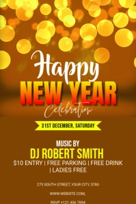 New Year Party Pinterest Graphic template