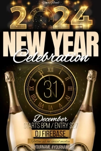 new year party poster design template 2024
