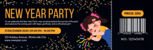 New Year Party Ticket E-mail-overskrift template