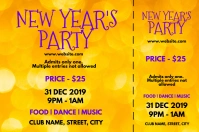 New year party tickets Label template