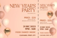 New year party tickets Label template
