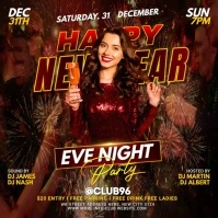 new year party video ads flyer Instagram Post template
