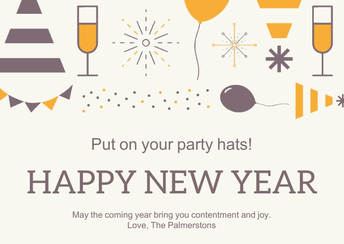 New Year Postcard Template PosterMyWall