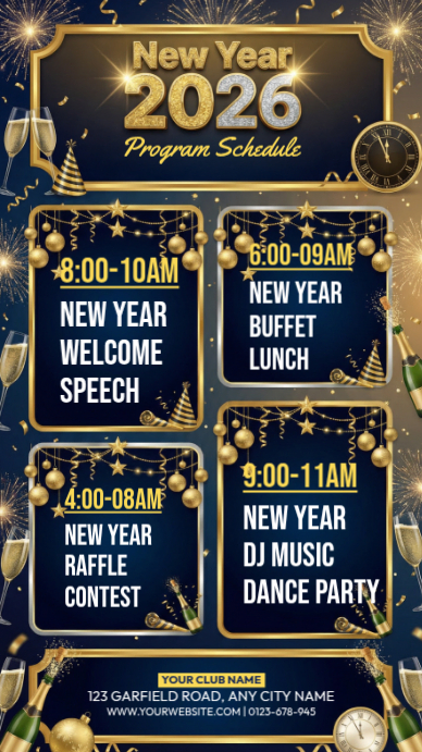 New Year Program Script New Year Program Schedule Template | PosterMyWall