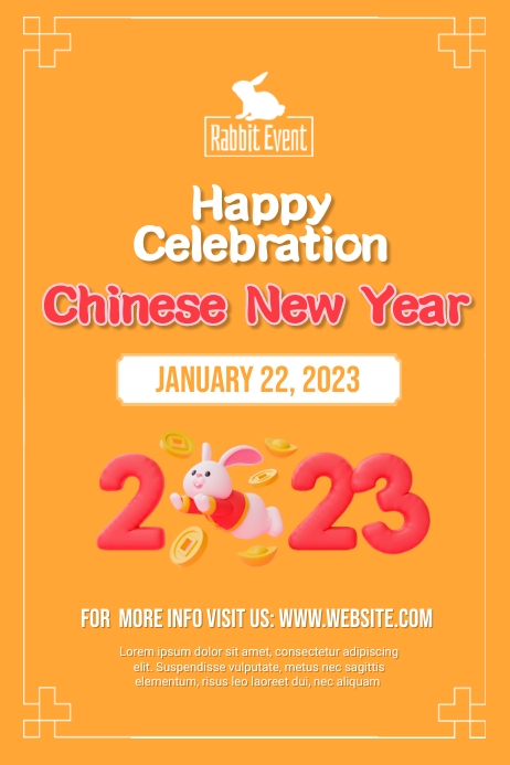 Custom Rabbit Event New Year Rabbit Event Template | PosterMyWall