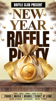 Hvid New Year Raffle Party Instagram Story Template