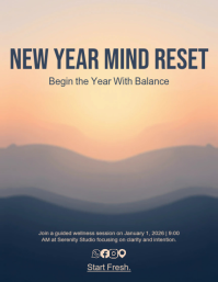 New Year Reset Flyer Template – Wellness & Mindfulness Event