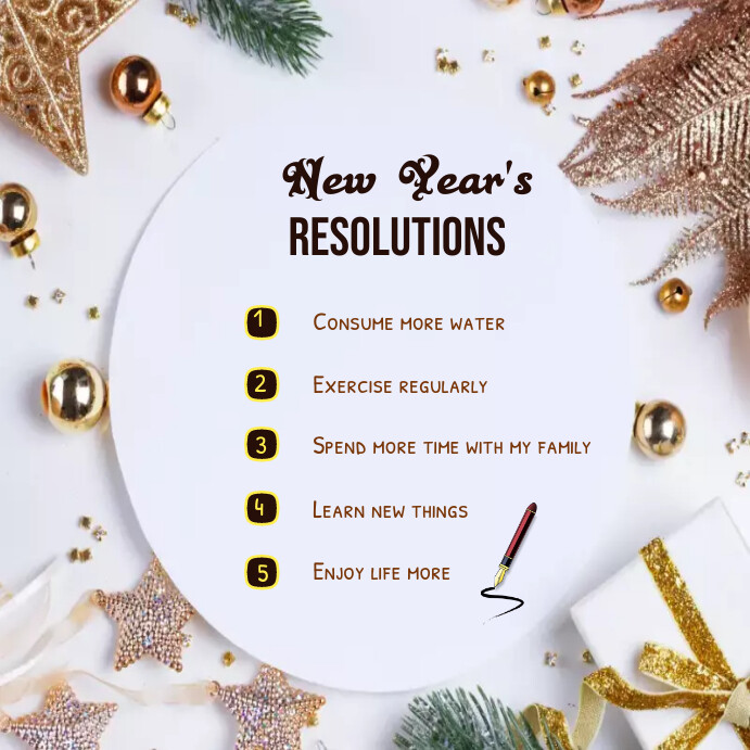 Ny Resolution Post Copy of new year resolution instagram post (1) | PosterMyWall