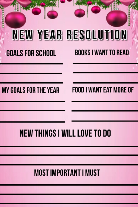 New year resolution sheet design Template | PosterMyWall