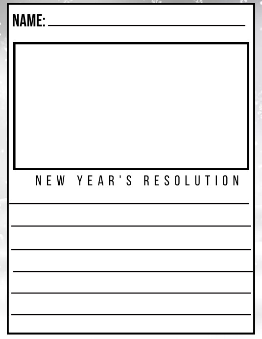 New year resolution sheet design Løbeseddel (US Letter) template