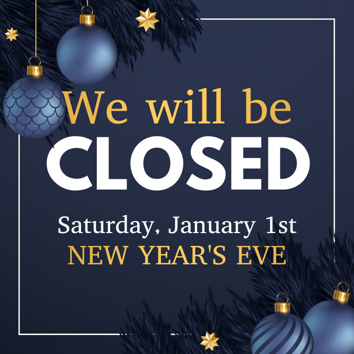 new year sale, we will be closed for new year Wpis na Instagrama template