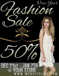 NEW YEAR sale AD VIDEO/SOCIAL MEDIA Flyer (Letter pang-US) template