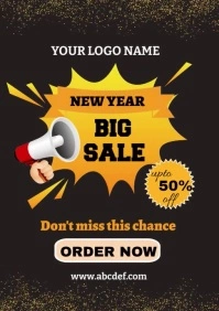 new year sale design poster A4 template