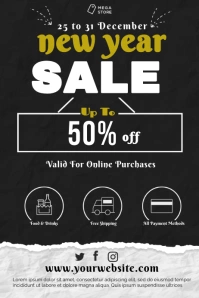 New Year Sale Póster template