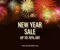 New Year Sale Middelgrote rechthoek template