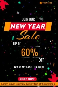 new year sale Póster template