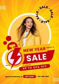 new year sale template A4