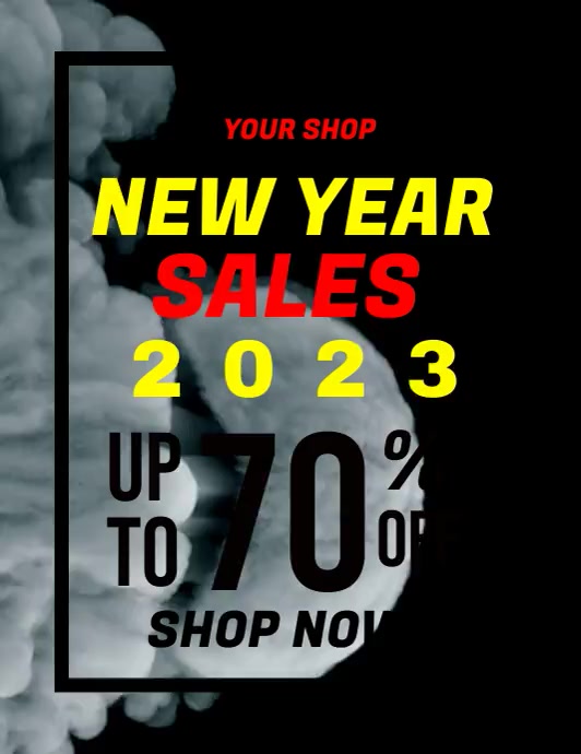 Plantilla de New year sales 2023 TEMPLATE VIDEO FLYER | PosterMyWall