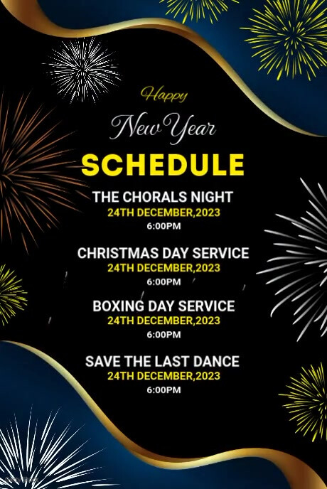 New Year Program Script New year schedule Template | PosterMyWall