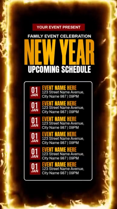 New Year Schedule Template | PosterMyWall