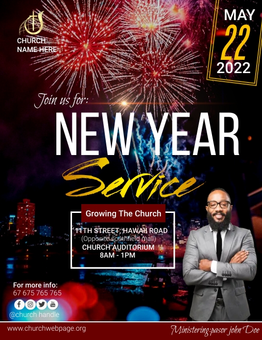 new year service Flyer (US Letter) template