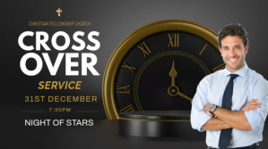 สีดำ Church Crossover Service Præsentation Template