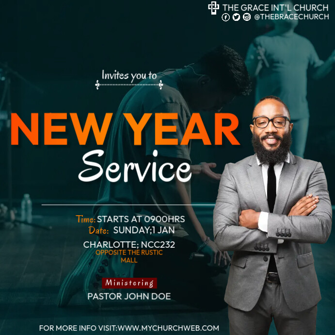 New year service Post Instagram template