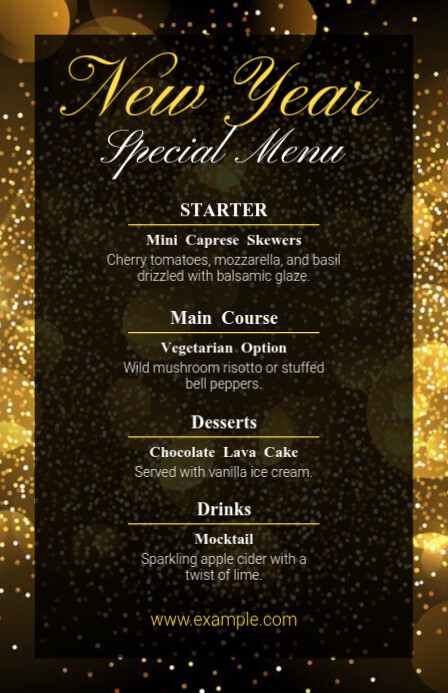 New Year Special Menu Halfbladsy Breed template