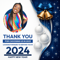 New year thank you card message Instagram Post template