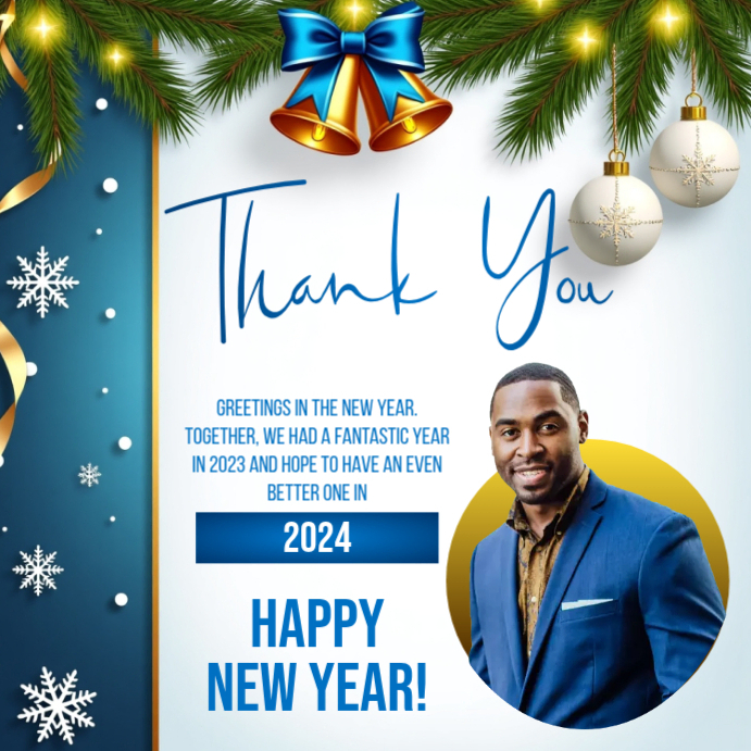 New year thank you message Template | PosterMyWall