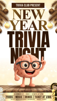 New Year Trivia Night Instagram Story Digitalt display (9:16) template