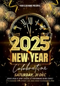 new year video ads flyer A2 template