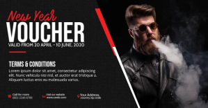Black New Year Voucher Facebook Shared Image Template