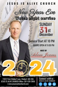 New Year Watch Service Plakat template