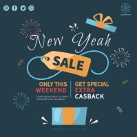 New Year Weekend Sale Cuadrado (1:1) template